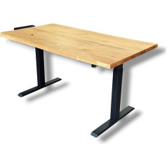 MyTimber® Augstumu regulējams rakstāmgalds, ozola masīvkoka, ergonomisks stāvgalds, īsta koka galds labklājībai darba vietā (160 x 80 cm, taisna mala)