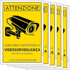 AREA VIDEOSORVEGLIATA Aluminium Sign 3 mm Thick Surveillance Camera (No. 5 - 15 x 20 cm)