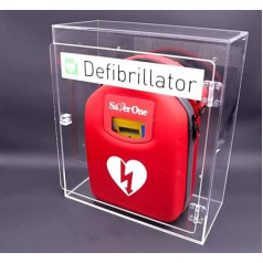 Saver One AED defibrilators A1 (SVO-B0847), pilnībā automātiska atbrīvošana ar dizaina akrila stikla sienas kārbu