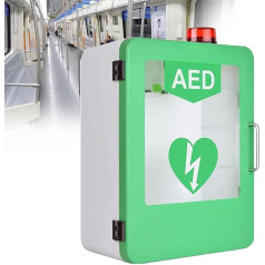 Wandmontierter Erste-Hilfe-Schrank aus Kunststoff für Herz-Defibrillationsalarme, Aufbewawahrungsschrank für AED-Defibrillatoren, Doppelschaltersteuerung, passend für die meisten AED-Modelle