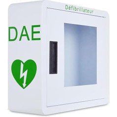 AED-Defibrillator-Aufbewahrungsschrank für den Innenbereich, wandmontierter Herz-Defibrillations-Alarmkasten aus Stahl, passend für die meisten AED-Modelle, für Zuhause, Büro, Krankenpflege