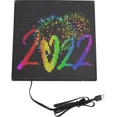 Programierbares LED-Schild, 9,84 X 9,84 Zoll Großes LED-Matrix-Panel, Programmierbares Scrollendes LED-Anzeigeschild, Kleine Nachrichtentafel, Bluetooth-App-Steuerung, für