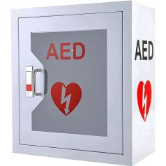 POWHA AED defibrilatora skapis, sienas AED glabāšanas skapis, sirds defibrilācijas trauksmes skapis ar īkšķa slēdzeni, pirmās palīdzības skapis, pirmās palīdzības skapis birojam, pansionātam, autobusam