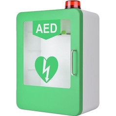 Wandhalterung für AED-Erste-Hilfe-Set Herz-Außenbox Transparentes Fenster Automatischer Aufbewahrungsschrank für externe Defibrillatoren, passend für alle Defibrillatormarken