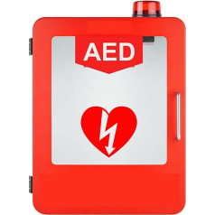 AED defibrilatora glabāšanas skapis, pie sienas stiprināms sirds defibrilācijas signalizācijas skapis ar gaismas un signalizācijas sistēmu, pirmās palīdzības futrālis ar dubulto slēdža kontroli, noapaļotiem stūriem (Col