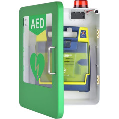 AED-Schrank, Wandmontage-Aufbewahrungsbox mit Alarmsystem und Doppelschaltersteuerung, verstellbare Trennwand, Platz für eine Vielzahl von AED-Modellen, für Zuhause, Klinik, Büro, Hotel