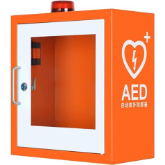 AED-Schrank, Wandmontage-Aufbewahrungsbox mit Alarmsystem und Doppelschaltersteuerung, verstellbare Trennwand, Platz für eine Vielzahl von AED-Modellen, für Zuhause, Klinik, Büro, Hotel