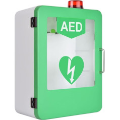 QIANMEI AED-Defibrillatorschrank, Wandmontage-Aufbewahrungsbox Mit Alarmsystem Und Doppelschaltersteuerung, Verstellbare Trennwand, for Den Notfall Zu Hause, Im Büro Und Im Pflegeheim