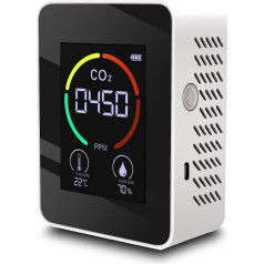 Air Quality Monitor Portable Carbon Dioxide Detector 3-in-1 CO2 Temperature Humidity Meter TVOC Detection with LCD Display for Home Office Car