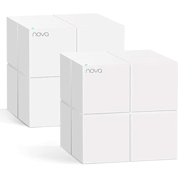 Tenda Nova MW6 2x Dual Band Mesh WLAN pilns risinājums (līdz 330m² WLAN, 2x stacijas, 4x gigabit porti, mājām, birojiem, dzīvokļiem, MU-MIMO), nomainīts maršrutētājs, Powerline un retranslators.