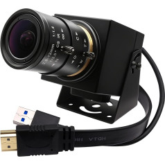 Svpro HDMI USB tālummaiņas kamera 4K 60fps USB 3.0 manuālā fokusēšanas kamera ar 2,8-12 mm optiskās tālummaiņas objektīvu, HD industriālā kamera 8MP H.264 60fps datoram, monitoram, TV, projektoram