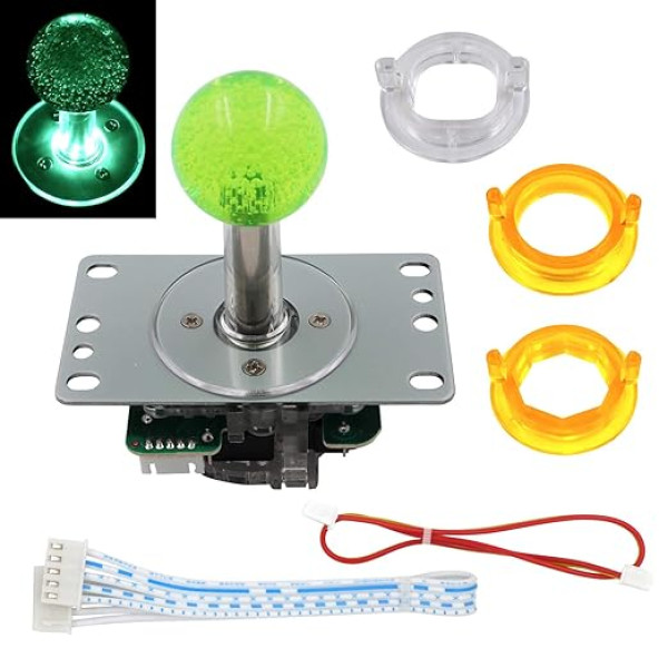 SJ@JX Arcade LED Joystick Sanwa Style Fight Game Joystick LED Stick Retro Joy Circular Octagonal Limiter for Retro Pie Raspberry Pi Mamma Jamma