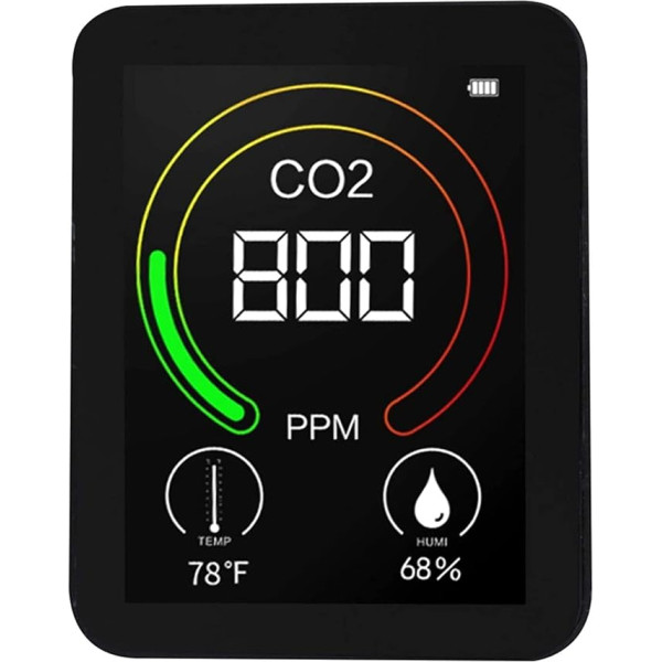 NOALED iekštelpu gaisa kvalitātes monitora, gaisa kvalitātes detektora, gaisa testera mājokļu īpašniekiem, īrniekiem, sporta zālēm, PM2.5 PM10 CO2 temperatūras un mitruma testera mērīšana