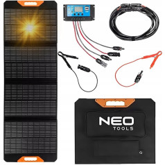 NEO TOOLS portatīvais saules paneļu lādētājs 100/120/140/200W, saules lādētājs; uzlādējamām USB ierīcēm; pārnēsājama barošanas banka, āra ūdensizturīgs kempinga izdzīvošanai (140W)