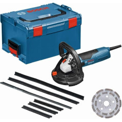 Bosch Professional GBR 15 CAG, 1500 W nominālā ieejas jauda, 9300 min-1 tukšgaitas apgriezienu skaits, L-BOXX, dimanta disks 125 mm, 3 x rezerves birstes diski