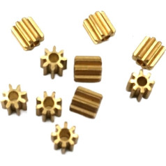 KYATON Zahnräder Ritzel Getriebemotor Getriebe 10 Stück 82A 0,6 m Kupferzahnrad Durchmesser 6 mm 0,6 Modul 8 Zahnloch 1,98 mm Messingritzel Kleines Spielzeugmotorgetriebe