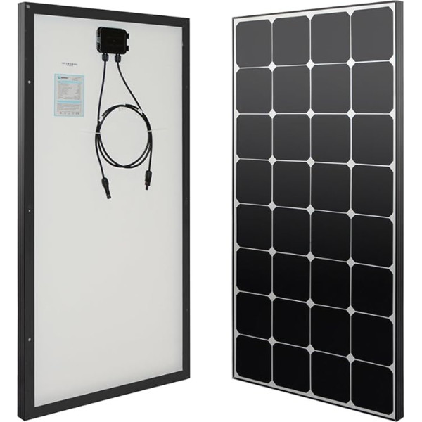 Renogy 100 Watt 12 Volt Eclipse monokristālu saules paneļu augstas efektivitātes modulis Off Grid PV Power akumulatoru uzlādei, laivu, treileru, treileru un citu ārpus elektrotīkla lietojumprogrammām