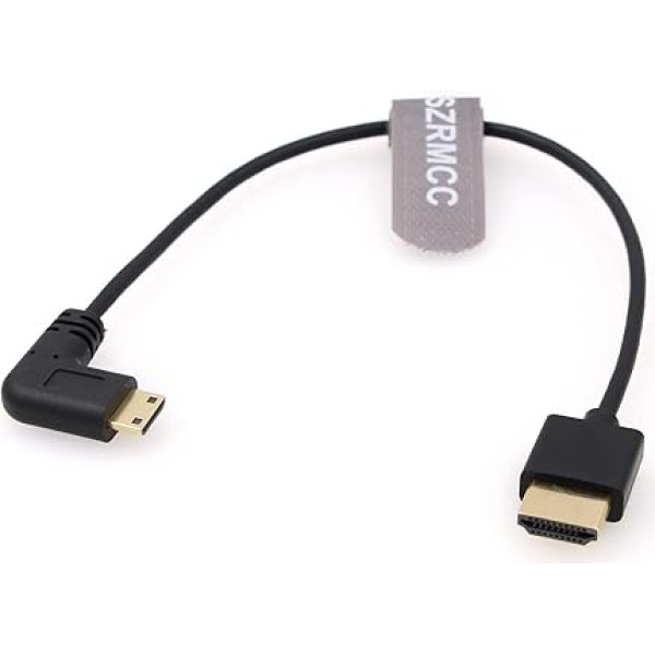 SZRMCC Mini HDMI kabelis kreisā leņķī no Mini HDMI uz HDMI 8K 2.1 ātrgaitas Ultra HD plāns vīrišķais HDTV kabelis Nikon D500 Sony CX7 SR7E Canon EOS 90D