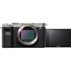 Sony Alpha 7C bezspoguļa bezspoguļa E-Mount pilna formāta digitālais fotoaparāts ILCE-7C (24,2 MP, 7,5 cm (3 collu) skārienjūtīgais displejs, reāllaika AF, 5 asu attēla stabilizācija), tikai korpuss, sudraba/melns