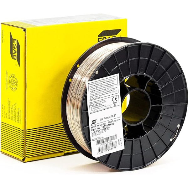 ESAB™ OK Autrod 12.51 Metināšanas stieple aizsargājoša gāze MIG MAG 5 kg 0,8 mm Spole G3Si1