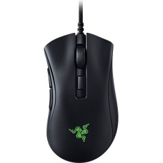 Razer DeathAdder V2 Mini USB spēļu pele: Optiskais sensors ar 8500K DPI 62 g Viegls dizains Chroma RGB apgaismojums 6 programmējamas pogas Neslīdoša satvēriena lente Classic Black