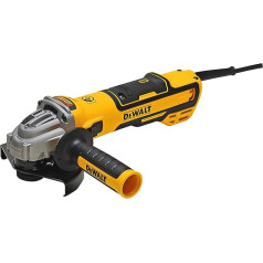 Dewalt DWE4347 leņķa slīpmašīna (1700 W, 125 mm diska diametrs, bez suku, ar zemu apkopes līmeni, mīksta iedarbināšana, komplektā ietilpst aizsargvāciņš, vibrāciju slāpējošs papildu rokturis un ātrās noņemšanas uzgrieznis) DWE4347