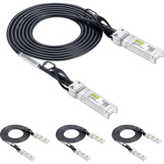 10Gtek Pack of 4 SFP+ DAC Twinax Cable 1 Metre (3,3 ft), 10G SFP+ to SFP+ Direct Attach Copper Passive Cable for Cisco SFP-H10GB-CU1M, Ubiquiti UniFi, TP-Link, Netgear, D-Link, Zyxel, Mikrotik and