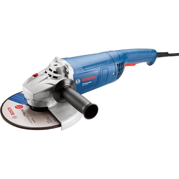 Bosch Professional kabelgebundener Winkelschleifer GWS 2000 J (Scheiben- 230 mm, 2.000-W-Motor, mit Zusatzhandgriff, Schutzhaube, Zweilochschlüssel, Aufnahmeflansch und Spannmutter), zils