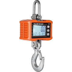 Skaitliskais svars 1000 kg/ 2204 lbs Tragbare schwere Kranwaage LCD-Hintergrundbeleleuchtung Industrielle Hakenwaage Einheitsänderung/Datenspeicherung(Orange)