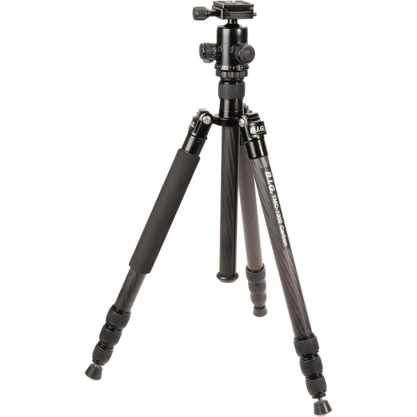 B.I.G. TMC-1300 2-in-1 Carbon Camera Tripod ar lodveida galvu