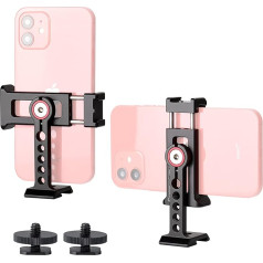 Sunwayfoto CPC-05T Mobile Phone Clamp Tridpod Stand Smartphone Clamp Adapter with Cold Shoe Holder 1/4 Thread Aluminium