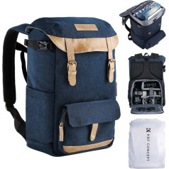 K&F Concept Camera Backpack Rolltop 20L Photo Backpack Waterproof Robust Fabric Backpack Bags for DSLR Camera Canon Nikon Sony Fujifilm Olympus and 15.6 Inch Laptop