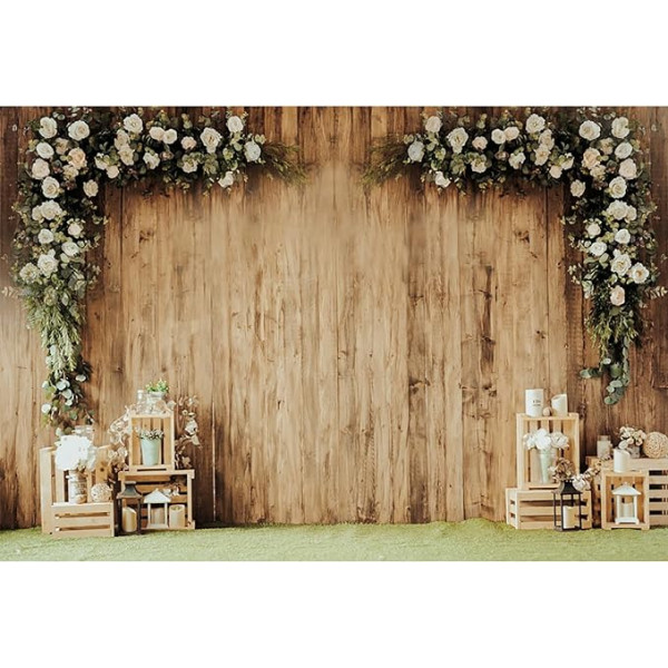 MIRRORANG 3 x 2 m kāzu fons fotogrāfijai Secret Garden Background Rustic Wood Wedding Anniversary Photo Studio Accessories Ziedi Foto sienas fons