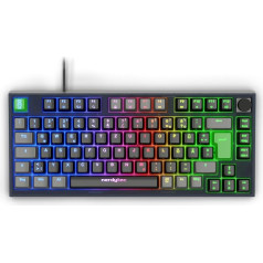 Nerdytec CYKEY - mehāniskā spēļu tastatūra ar RGB apgaismojumu, vadu TKL tastatūra ar 