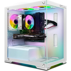 STGsivir - Spēļu galddators - Radeon RX 580 8 GB GDDR5, AMD Athlon 3000G 3,5 GHz, 16 GB RAM, 512 GB SSD, 600 M WiFi, BT 5.0, RGB ventilators x 3, W11H64 Spēļu datora tornis spēlētājiem un straumēšanai