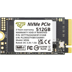 Timetec M.2 SSD NVMe PCIe Gen 3x4 iekšējais cietvielu disks (2242 512GB Gen3x4)