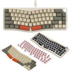 ATTACK SHARK AKS068 Alice 60% Mehāniskā spēļu tastatūra, USB-C vadu Apex Pro Mini RGB tastatūra, blīvējuma stiprinājums, rotācijas poga, VIA programmējama, karsti maināms lineārais slēdzis, PC/MAC/QWERTY