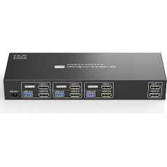 TJCXELE 4K60Hz HDMI KVM переключатель 3 ПК 2 монитора USB 3.0 KVM переключатель двойной монитор моделирование EDID с 4 USB портами для 3 компьютеров, которые вк