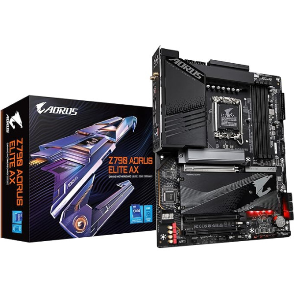 GIGABYTE Z790 AORUS Elite AX (LGA 1700/ Intel Z790/ ATX/ DDR5/ Quad M.2/ PCIe 5.0/ USB 3.2 Gen2X2 Type-C/ Intel WiFi 6E/ 2.5GbE LAN/ Q-Flash Plus/PCIe EZ-Latch) / Gaming Mother. Plate