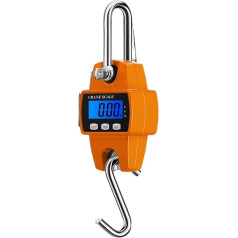 UNbit Digitale Kranwaage, Mini-LCD-Digital-300-Kilogramm-Kranwaage, Gewicht, tragbar, industrielle elektronische Hochleistungs-Hakenkranwaage, for Zuhause, Bauernhof, hohe Präzision (Color : Orange,