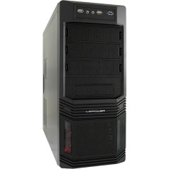 LC-Power 925B Midi Tower datora korpuss ar 600 W (3x 5,25 ārējais 1x 3,5 iekšējais 2x USB 3.0)