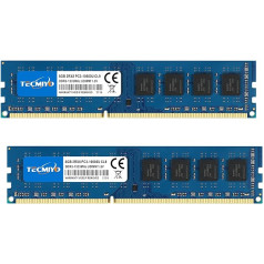 TECMIYO DDR3 16GB (2x8GB) RAM PC3-10600U DDR3 1333MHz Udimm PC3-10600 DDR3-1333 2RX8 Dual Rank 240 Pin 1.35/1.5V CL9 Non-ECM bez buferizācijas Desktop RAM atmiņas modulis