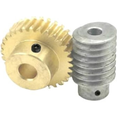 1MOD Stange 20 8 mm Kupferschneckengetriebe Stahlschnecke D20 Untersetzungsverhältnis 20 25 30 30 40 50 60 Zahnübertragungsschneckengetrieberitzel(Worm gear 20t 12mm)