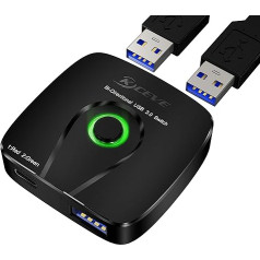 USB 3.0 переключатель, двунаправленный USB переключатель 2 ПК, 1 в 2 выхода / 2 в 1 выход, YOUTINGHDAV USB 3.0 переключатель селектор для 2 ПК поделиться мышь,