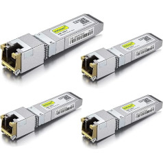 [4 gabali] 10Gb SFP+ uz RJ45 modulis 30 metri, 10GBase-T Copper CAT.6a Transceiver Saderīgs ar Cisco SFP-10G-T-S, Ubiquiti UniFi UF-RJ45-10G, Mikrotik S+RJ10, Netgear, TP-Link, D-Link