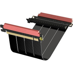 LINKUP - AVA5 PCIE 5.0 Riser kabelis | Ateities užtikrinimas 5 kartos GPU vertikaliam montavimui | x16 128GB/s greitis | PCIe 4.0 suderinamas | Skirtas ITX | Dvigubo reverso juodas 20cm