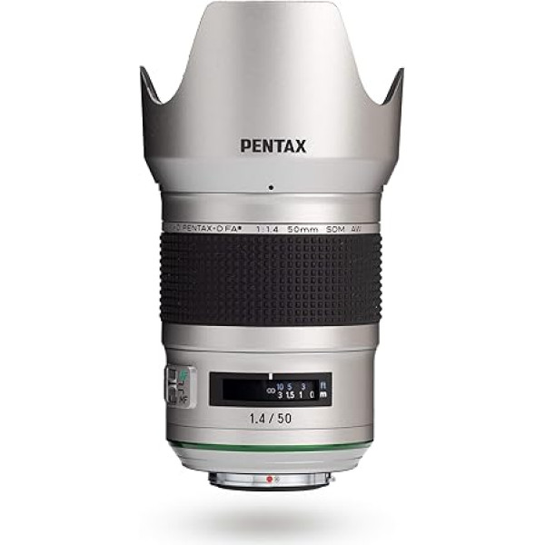 HD PENTAX-D FA*50mmF1.4 SDM AW Silver Edition: Jaunās paaudzes augstas veiktspējas objektīvs no zvaigžņu sērijas ar jaunākajām Pentax objektīvu pārklājumu tehnoloģijām.