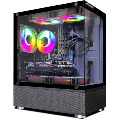 STGsivir - Spēļu galddators - Radeon RX 580 16GB GDDR5, Intel i7 līdz 3,9 GHz, 16 GB RAM, 1 TB SSD, 600M WiFi, BT 5.0, RGB ventilators x 2, W10H64 Spēļu datora tornis spēlētājiem un straumēšanai