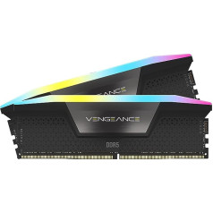 Corsair VENGEANCE RGB DDR5 RAM 32GB (2x16GB) 6600MHz CL38 Intel XMP iCUE saderīga datora atmiņa - melna (CMH32GX5M2B6600C38)