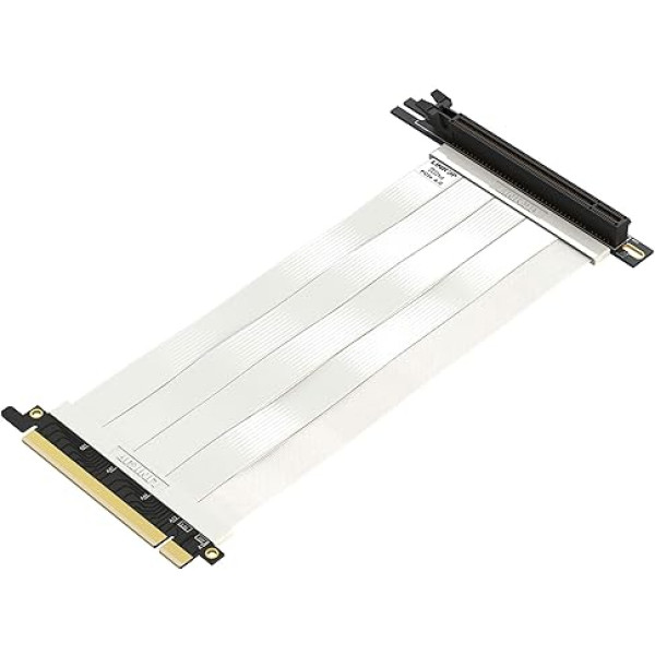 LINKUP - Ultra PCIe 4.0 X16 Riser kabelis (RTX4090, RX6950XT, x570, B550, Z690 testēts), ekranēts, vertikāls spēļu PCI Express Gen4 stiprinājums, universāls 90 grādu sievišķais savienotājs (15 cm), 3.0 Gen3 saderīgs, balts